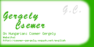 gergely csemer business card